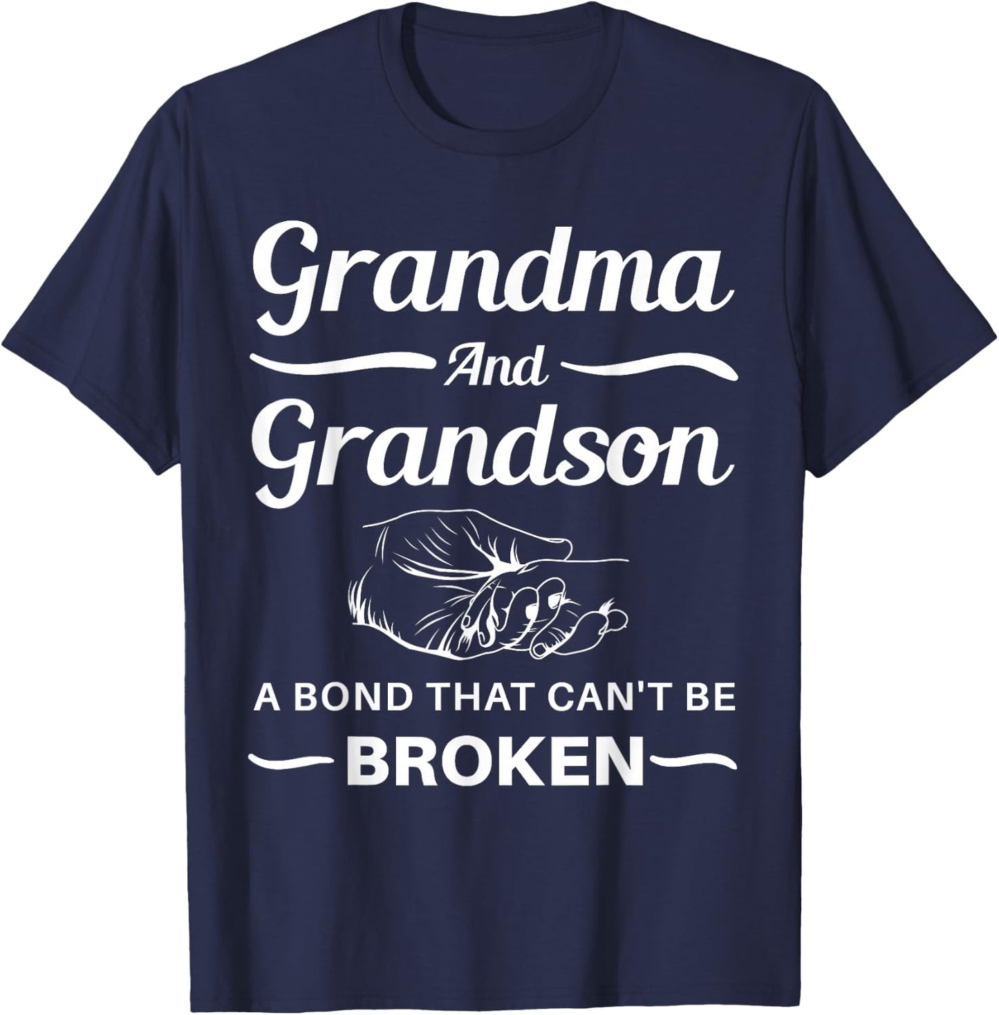 Grandma and Grandson A Bond That Can't Be Broken T-Shirt - T-Shirt | Navy