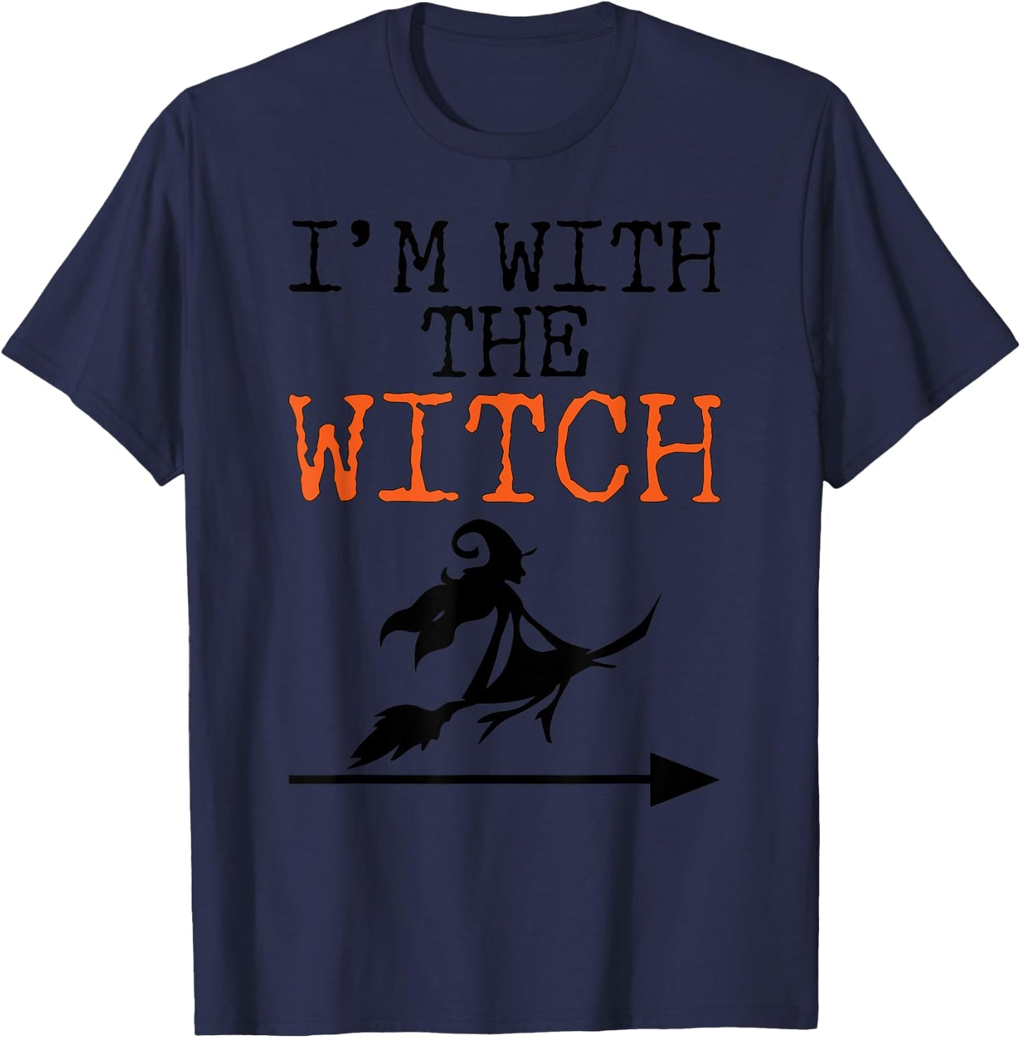 Halloween Shirts I'm With The Witch Funny Halloween T-Shirt - T-Shirt | Navy