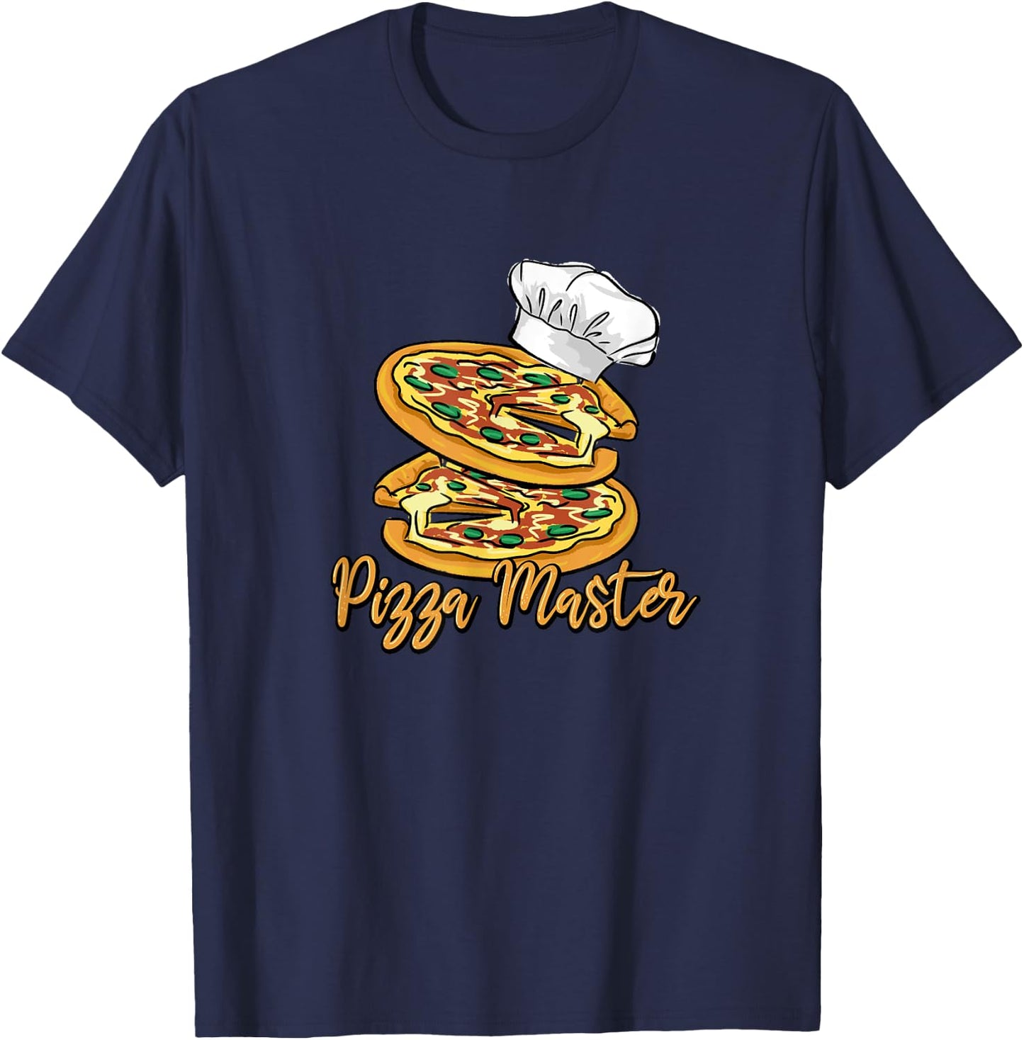 Pizza Master Italian Food Pizza Chef T-Shirt - T-Shirt | Navy