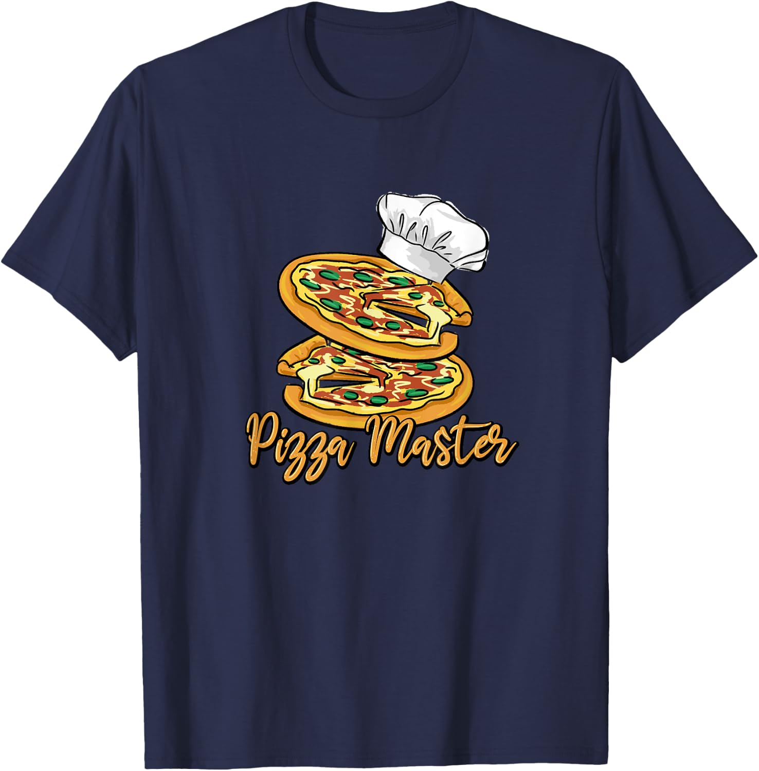 Pizza Master Italian Food Pizza Chef T-Shirt - T-Shirt | Navy