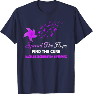 SPREAD THE HOPE MACULAR DEGENERATION Awareness T-Shirt - T-Shirt | Navy