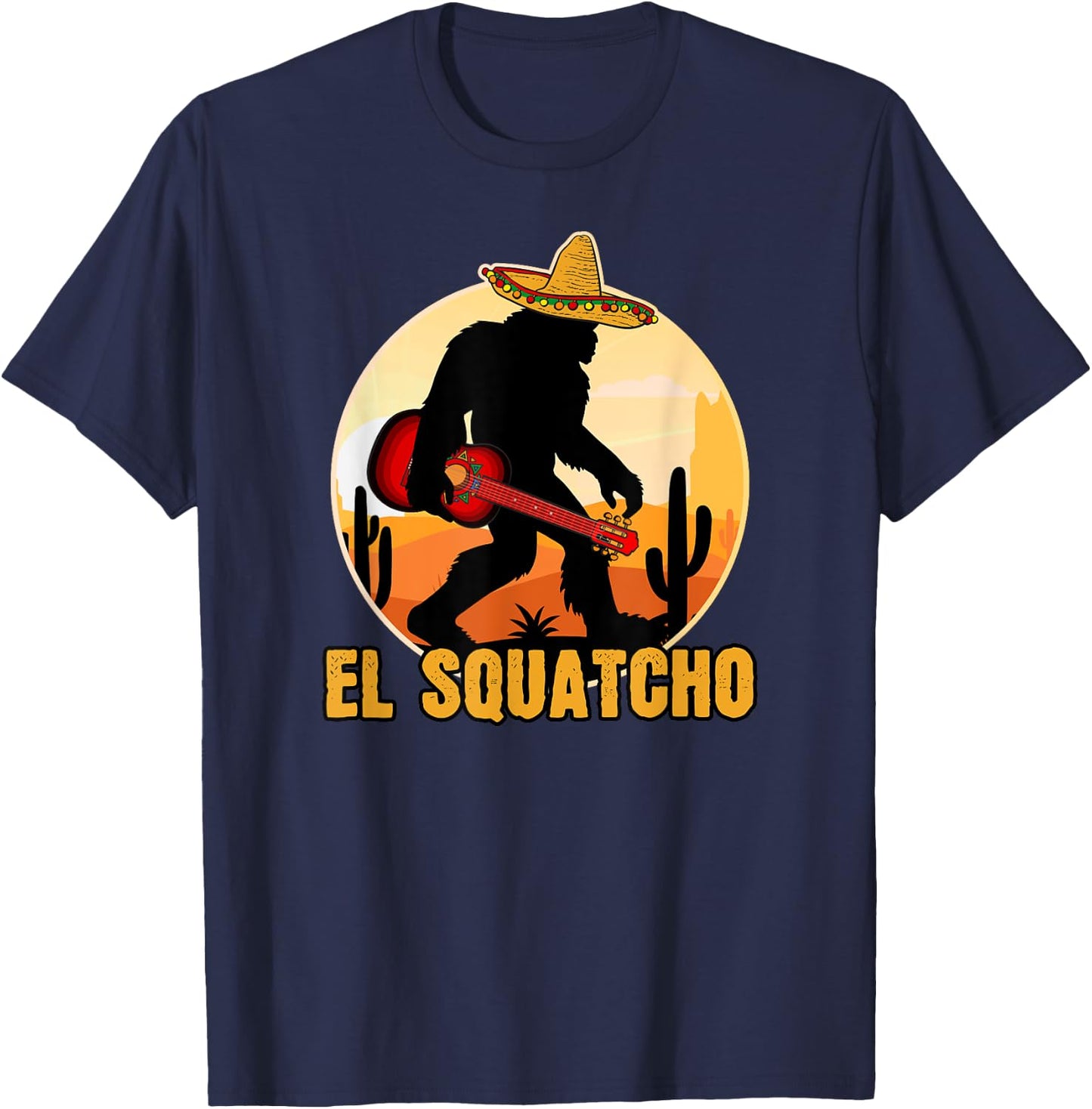 El Squatcho Mexican Cinco de Mayo Sasquatch T-Shirt - T-Shirt | Navy