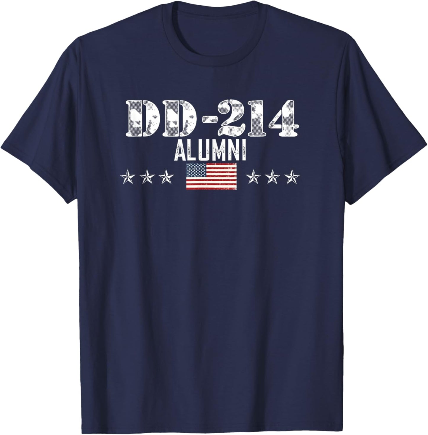 Vintage DD214 T Gift USA Armed Forces Alumni US Flag T-Shirt - T-Shirt | Navy