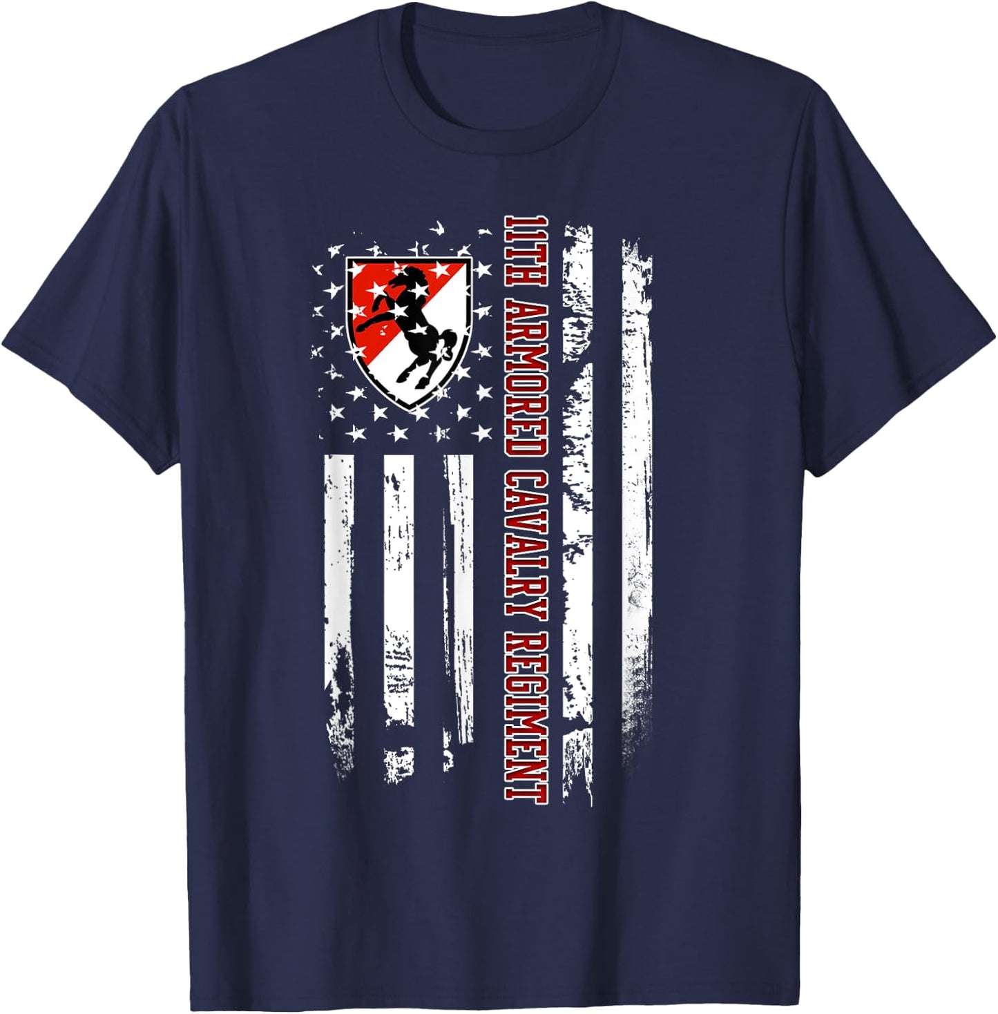 11th Armored Cavalry Regiment Veteran Veterans Day Christmas T-Shirt - T-Shirt | Navy