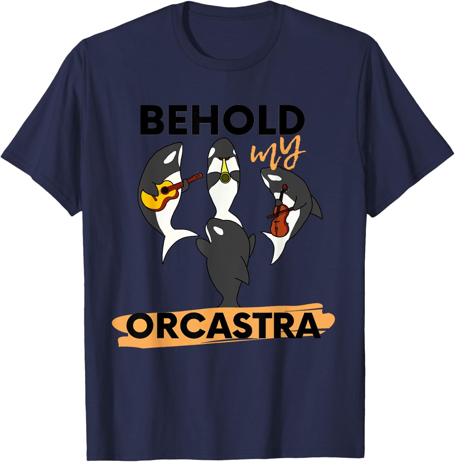 Funny Orca Orcastra Graphic Killer Whale Pun Gift T-Shirt - T-Shirt | Navy