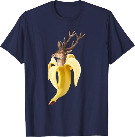 Deer in Banana Hunter Forest Deer T-Shirt - T-Shirt | Navy