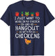 Work In My Garden Hangout Chickens Funny Gardening Men Women T-Shirt - T-Shirt | Navy