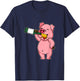 Funny Beer Day Pig Shirt I Alcohol Drink Party Wine T-Shirt - T-Shirt | Navy