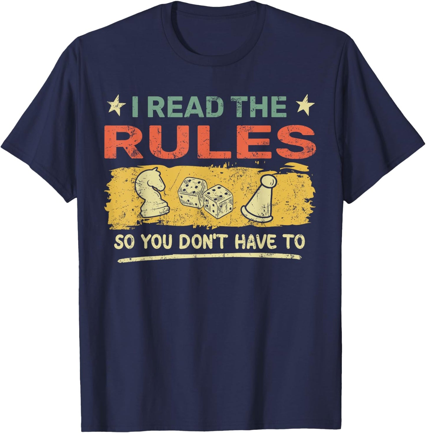 I Read The Rules So You Don't Have To, Funny Vintage T-Shirt - T-Shirt | Navy
