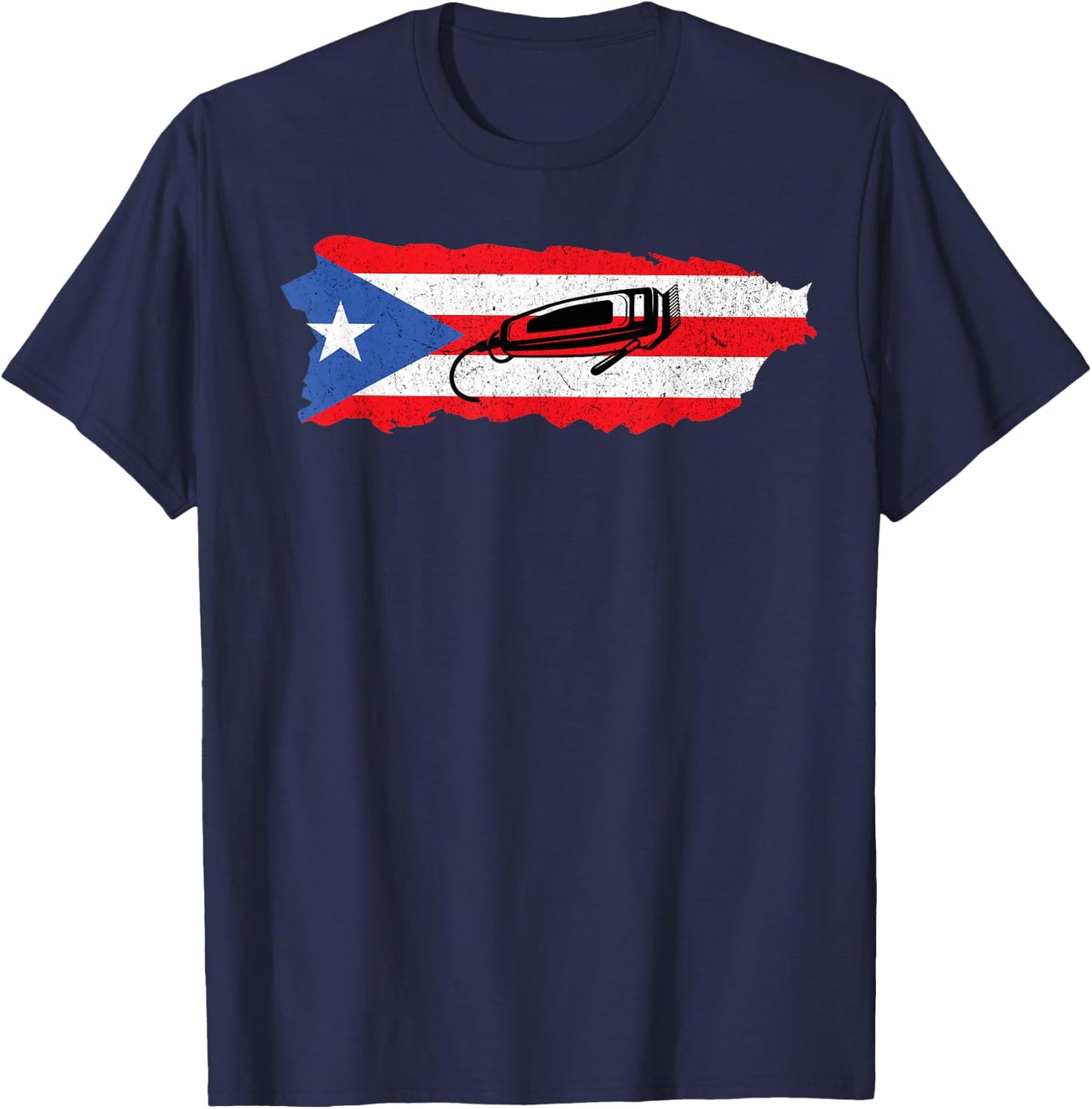 Barber Clippers Fade Haircut Barbershop Stylist from Puerto Rico T-Shirt - T-Shirt | Navy