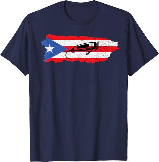 Barber Clippers Fade Haircut Barbershop Stylist from Puerto Rico T-Shirt - T-Shirt | Navy