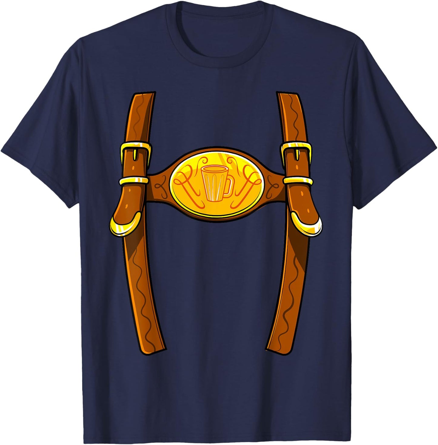 Oktoberfest Lederhosen German Beer Fest Costume Men Women T-Shirt - T-Shirt | Navy