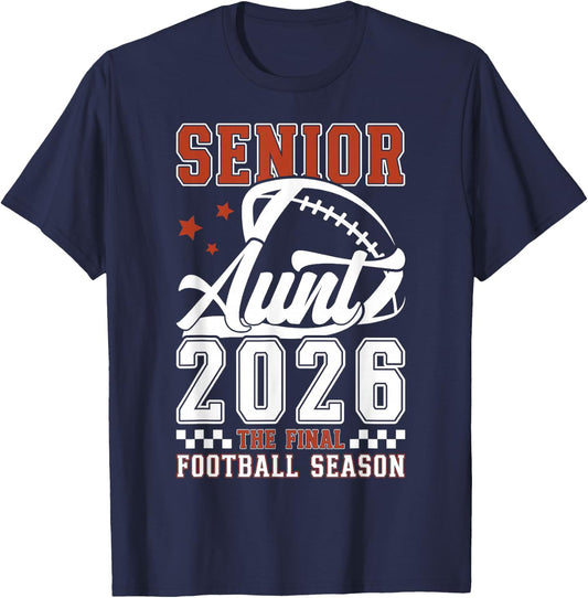 Football Senior Aunt 2026 Football Senior Auntie T-Shirt - T-Shirt | Navy