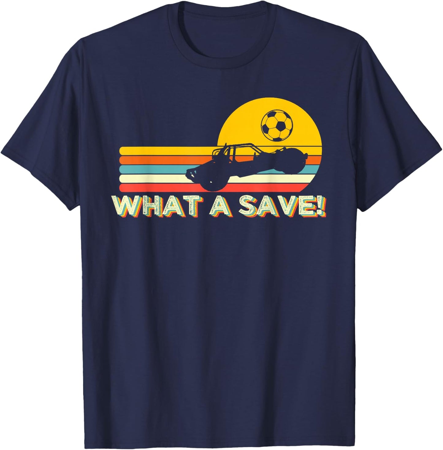 What a Retro Rocket Soccer Car League T-Shirt - T-Shirt | Navy