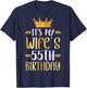 It's My Wife's 55th Birthday Happy 55 Years Old T-Shirt - T-Shirt | Navy