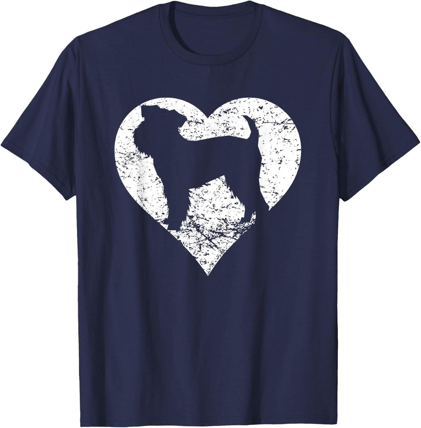 Distressed Brussels Griffon Heart Dog Owner Graphic Men Women Kids T-Shirt - T-Shirt | Navy