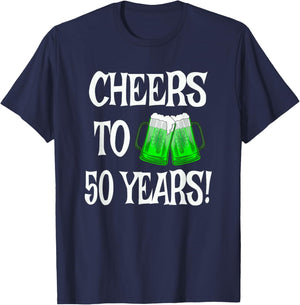 St Patricks Day 50th Anniversary Beer Mug 50 Years Birthday T-Shirt - T-Shirt | Navy
