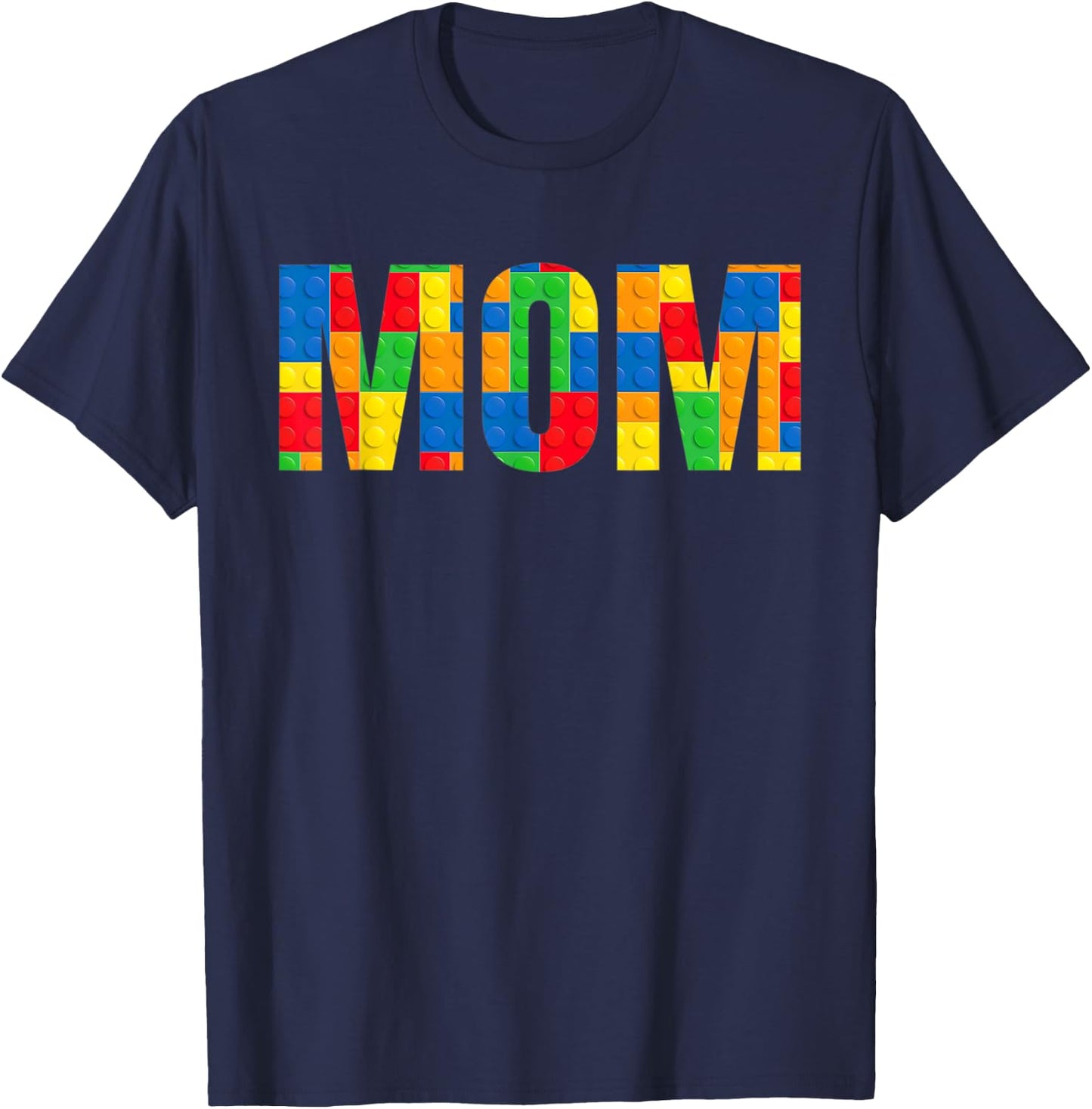 Mom Parent Brick Master Builder Building Blocks Set Family T T-Shirt - T-Shirt | Navy