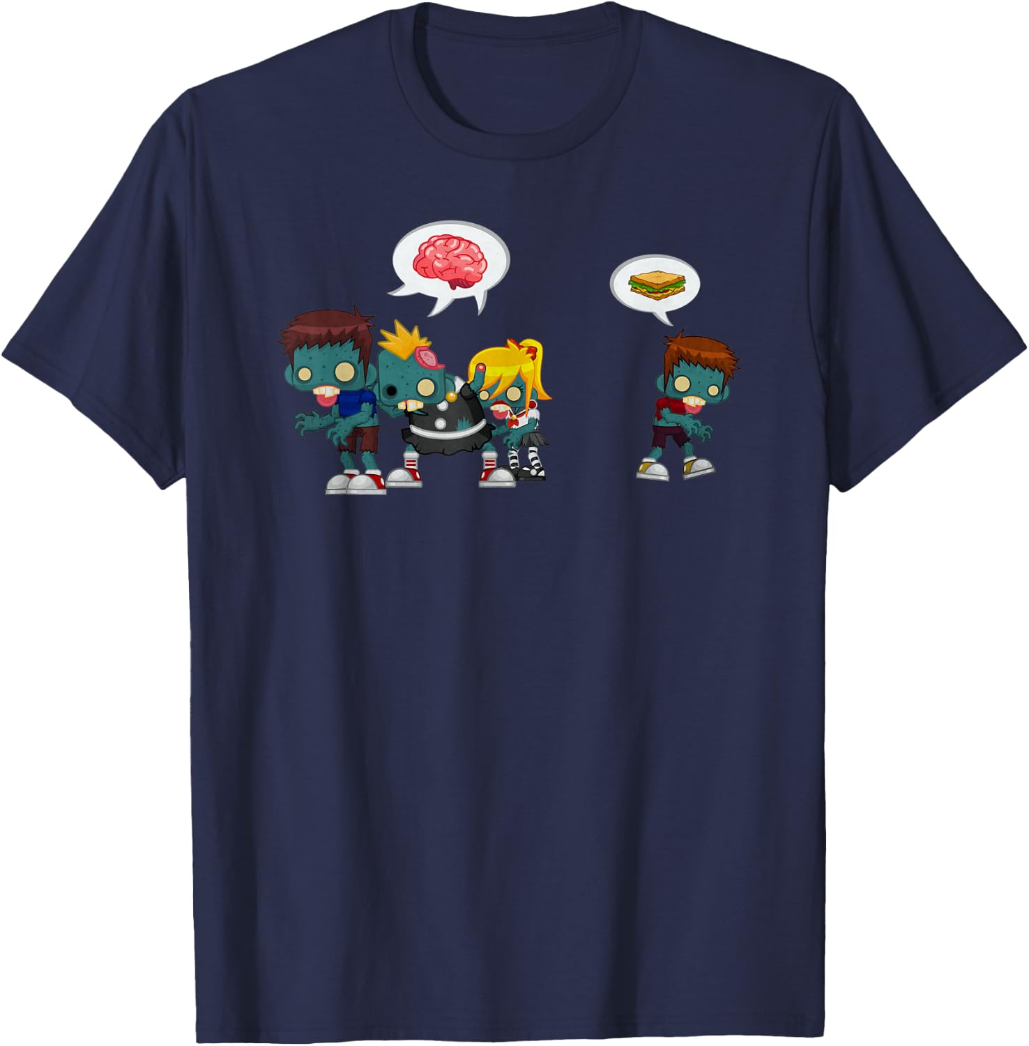 Zombie Just Wants A Sandwich T-Shirt - T-Shirt | Navy