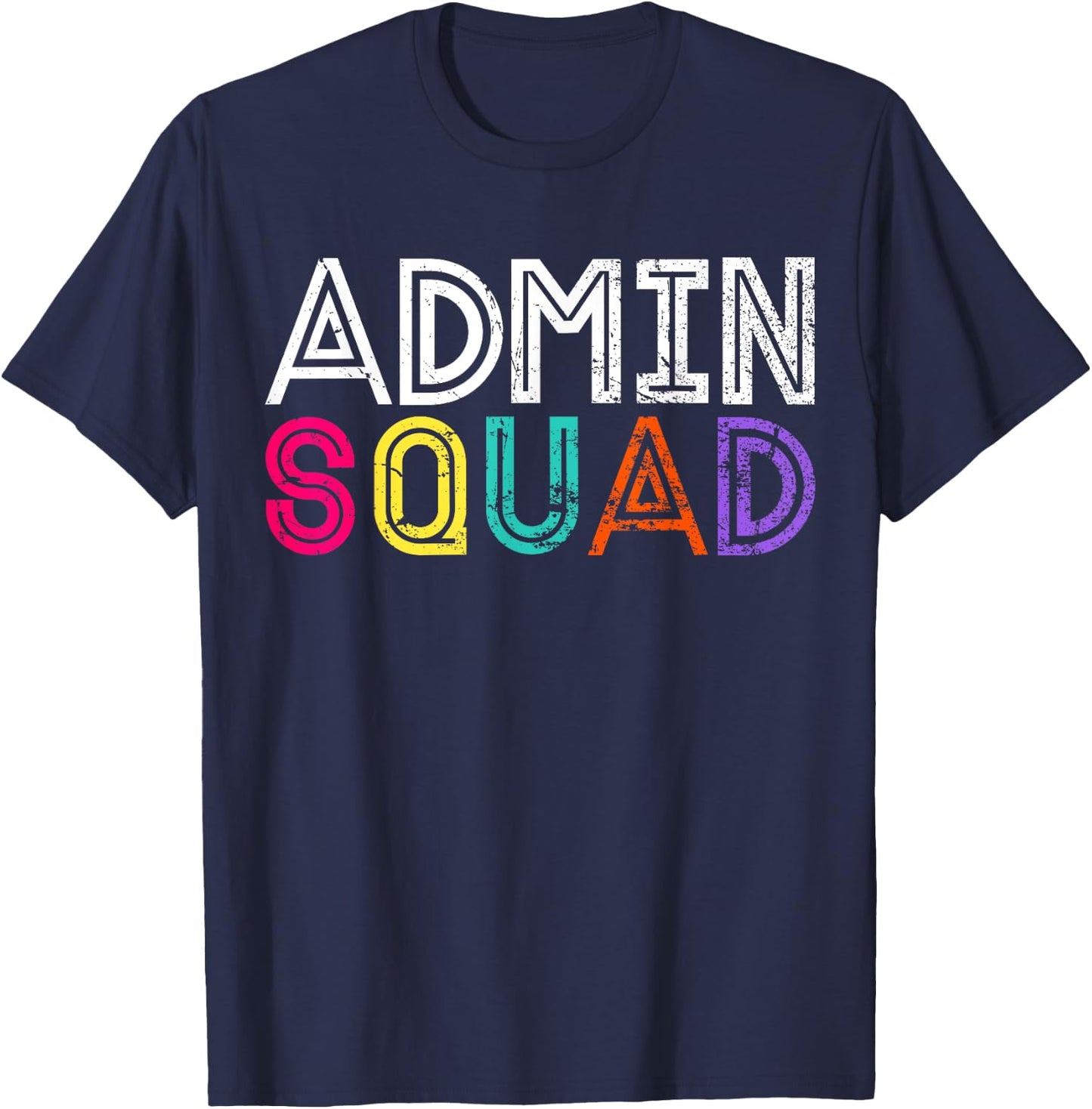 Funny Office Admin Squad Team Vintage style Back to School T-Shirt - T-Shirt | Navy