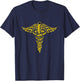 Novelty Vintage Caduceus Hermes Staff Medical Shirt T-Shirt - T-Shirt | Navy