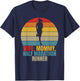 Retro Running Marathoner Wife Mom Half Marathon Runner T-Shirt - T-Shirt | Navy