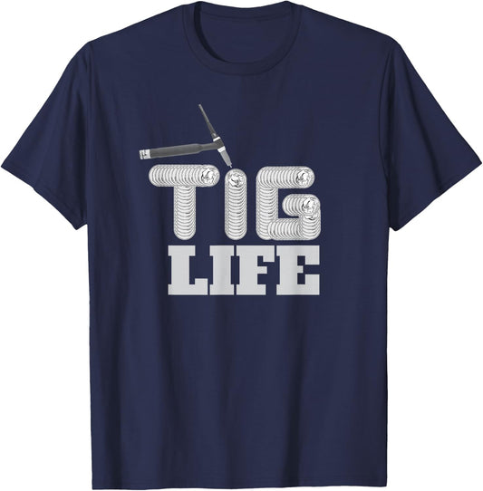 TIG Life Stacking Dimes Welder Blue Collar T-Shirt - T-Shirt | Navy