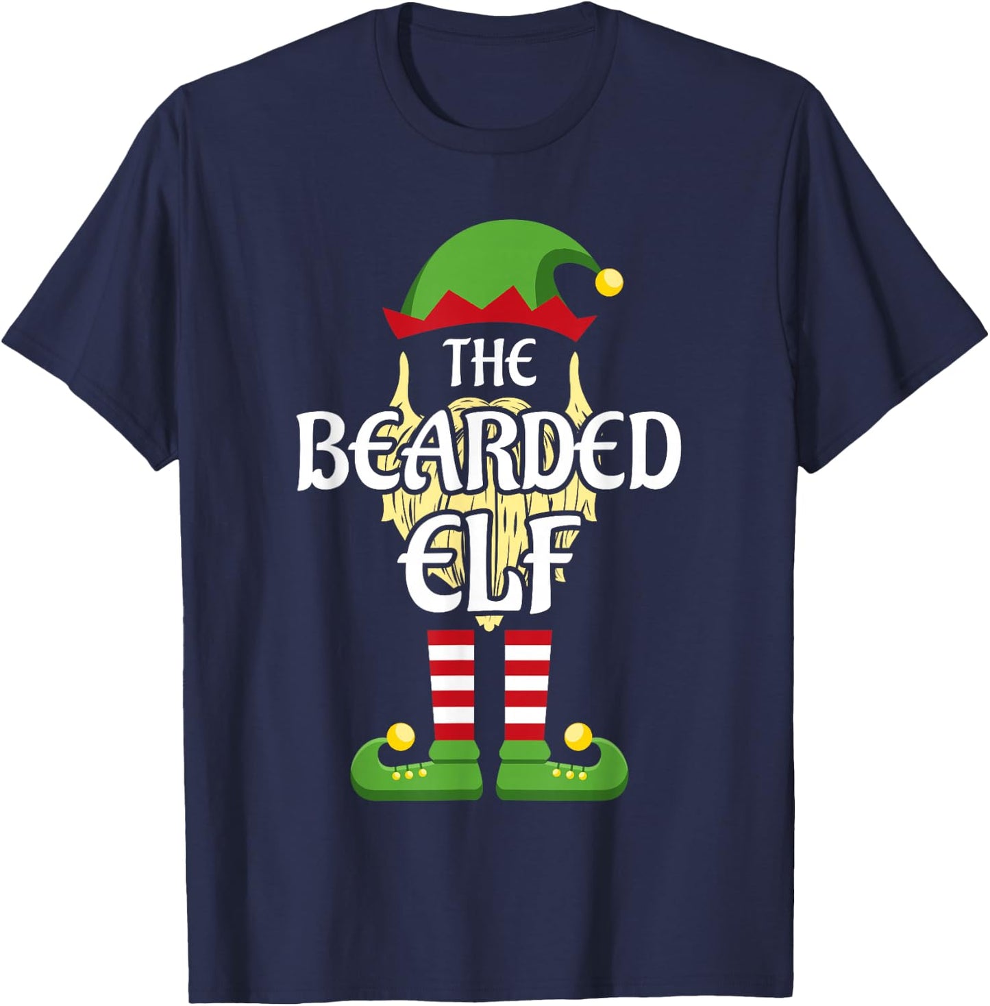 Bearded Elf Family Matching Group Christmas T-Shirt - T-Shirt | Navy