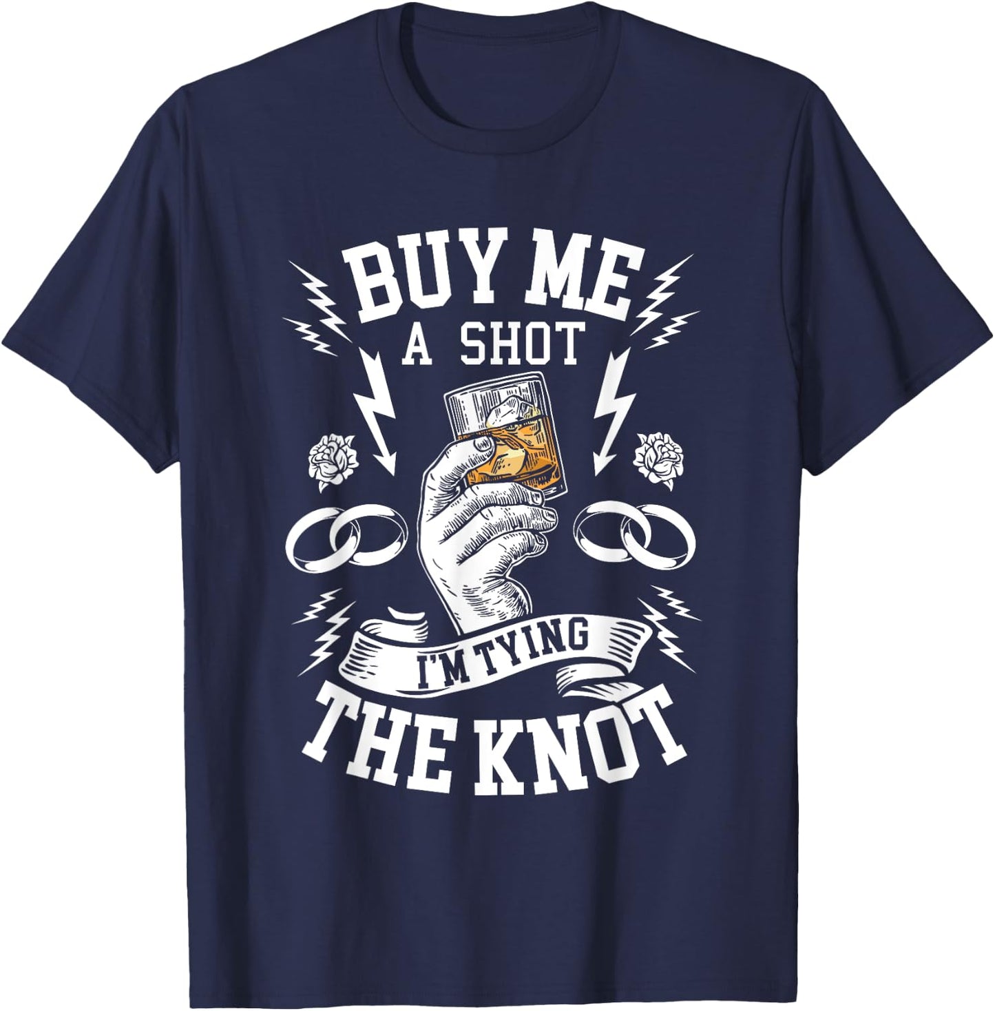 Groom Groomsmen Bachelor Party Funny Shot Drinking T-Shirt - T-Shirt | Navy