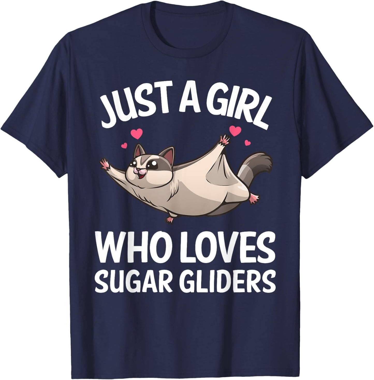 Funny Sugar Glider Design For Girls Women Gliding Animal T-Shirt - T-Shirt | Navy