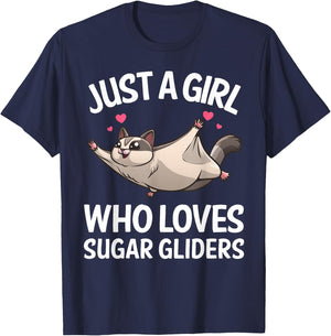 Funny Sugar Glider Design For Girls Women Gliding Animal T-Shirt - T-Shirt | Navy