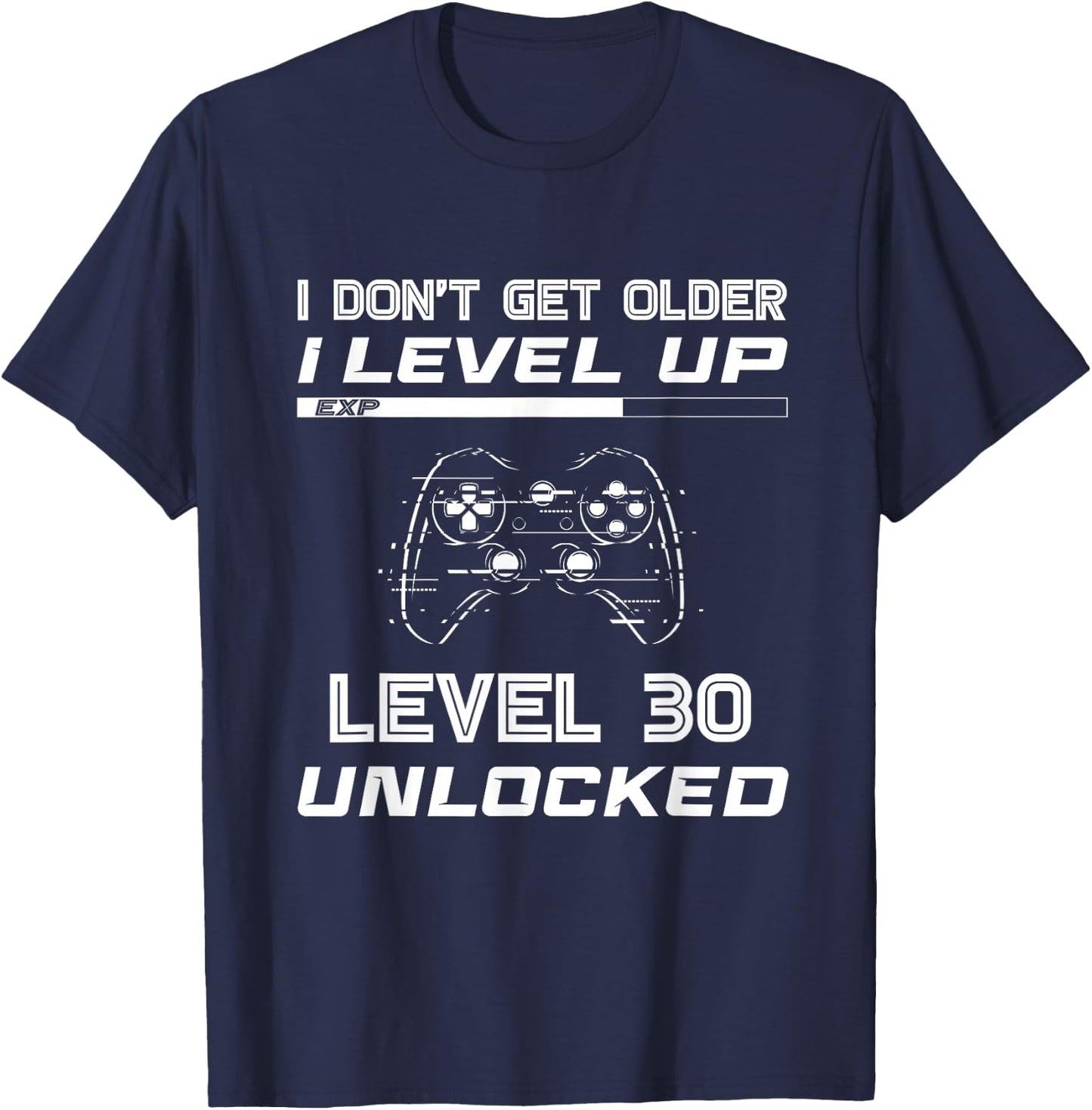Level 30 Unlocked Gamer 30th Birthday Decorations Party 1992 T-Shirt - T-Shirt | Navy
