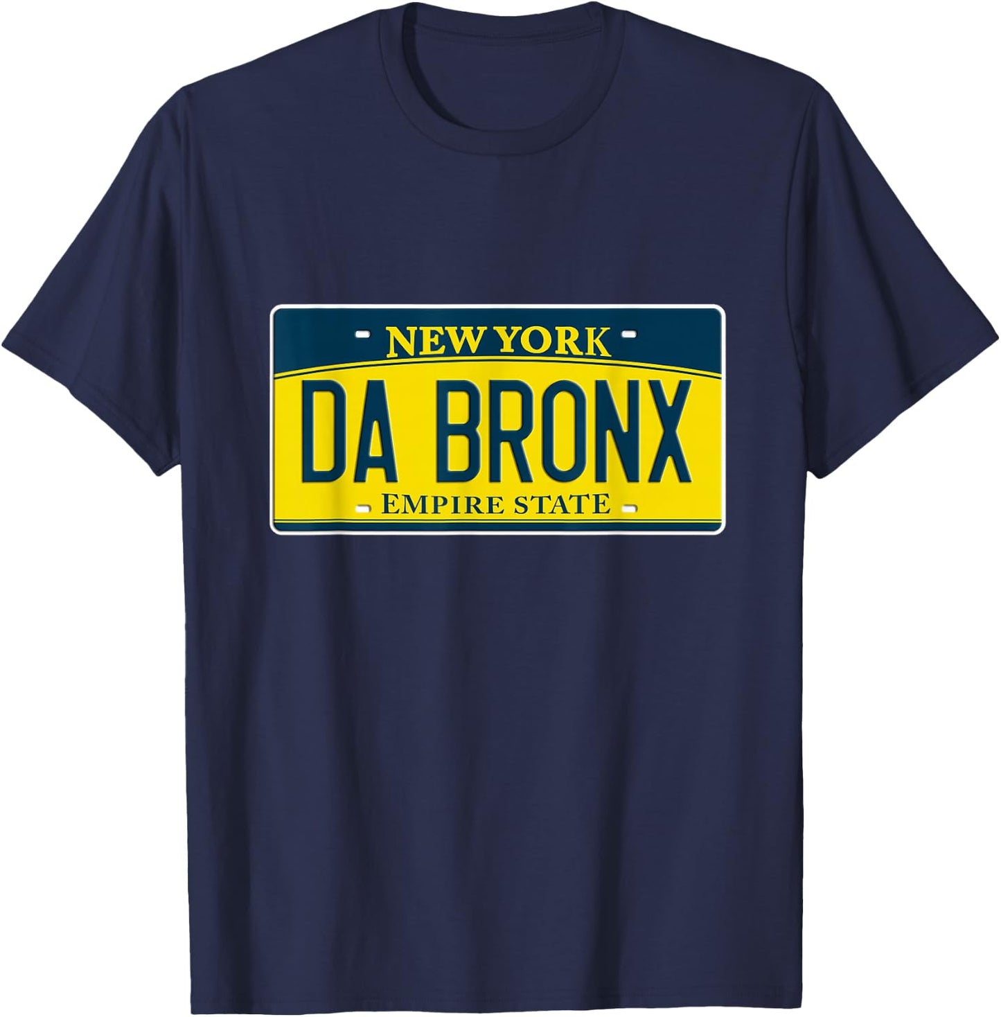 Funny Da Bronx New York NY Neighborhood License Plate T-Shirt - T-Shirt | Navy