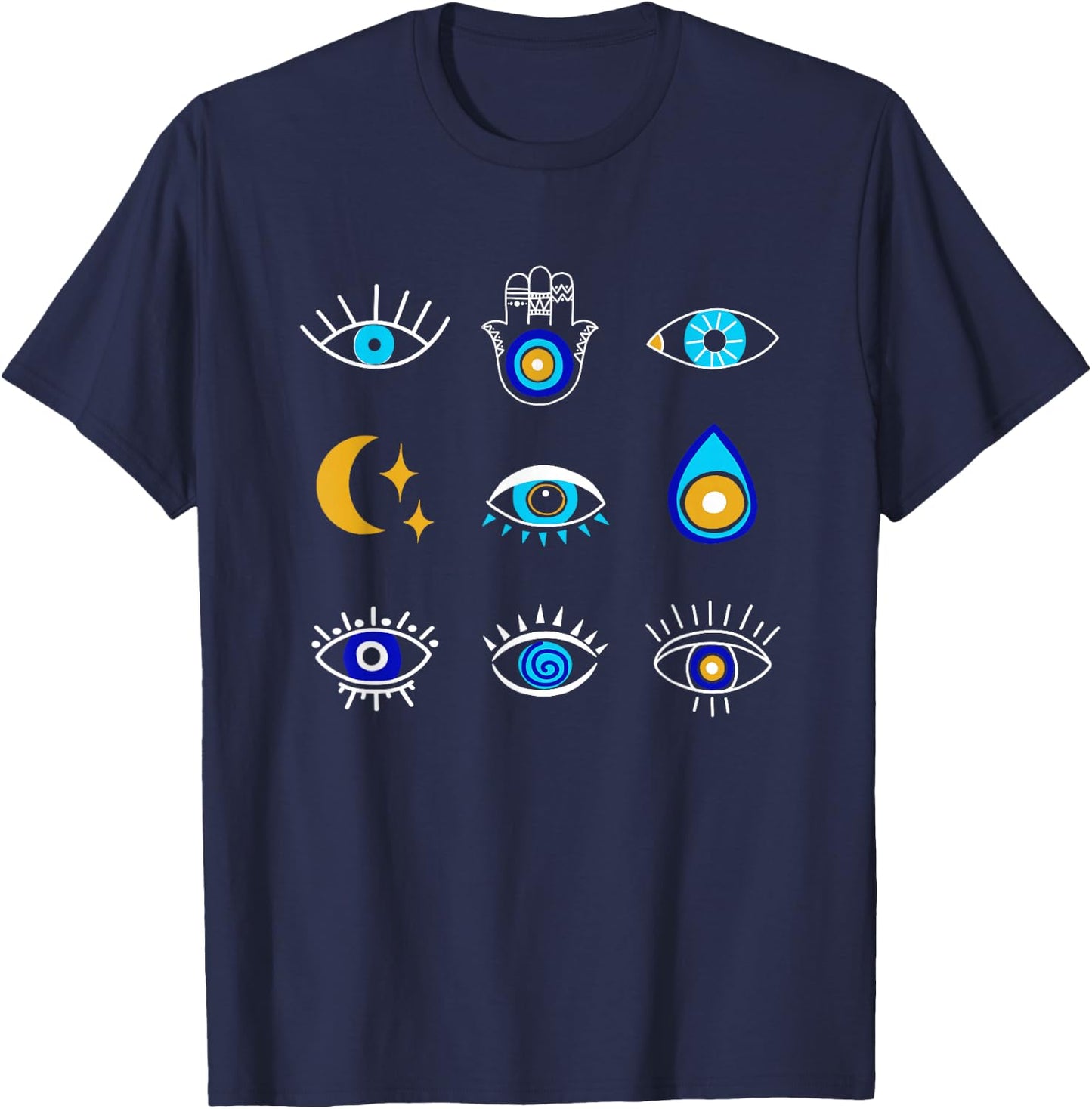 Evil Eye Curse Protection Seeing Eyes Evil Eye T-Shirt - T-Shirt | Navy