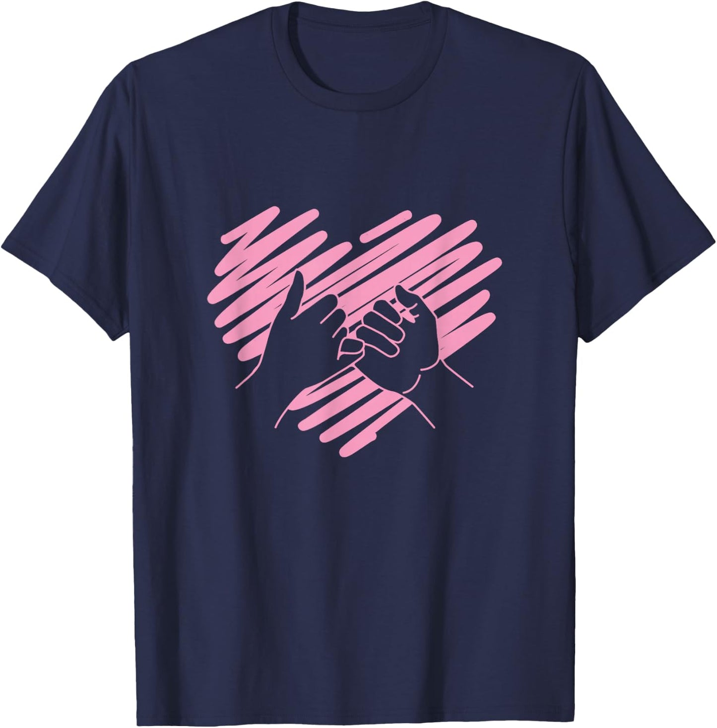 Best Friend Pinky Promise - Aesthetic Gift T-Shirt - T-Shirt | Navy