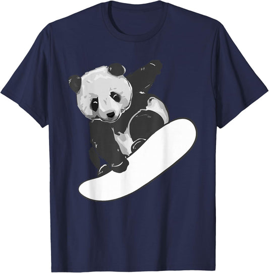Snowboarding Snowboarding Panda Funny Gift T-Shirt - T-Shirt | Navy