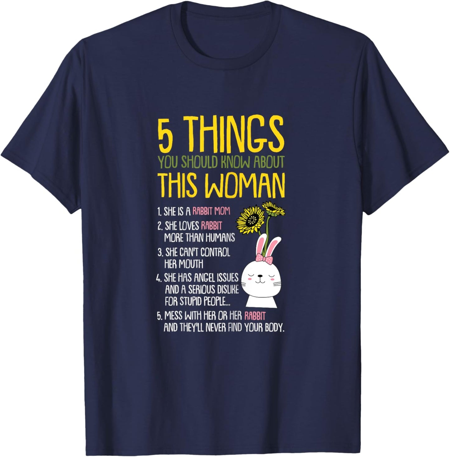 5 Things You Should Know About This Woman Rabbit Mom Bunny T-Shirt - T-Shirt | Navy