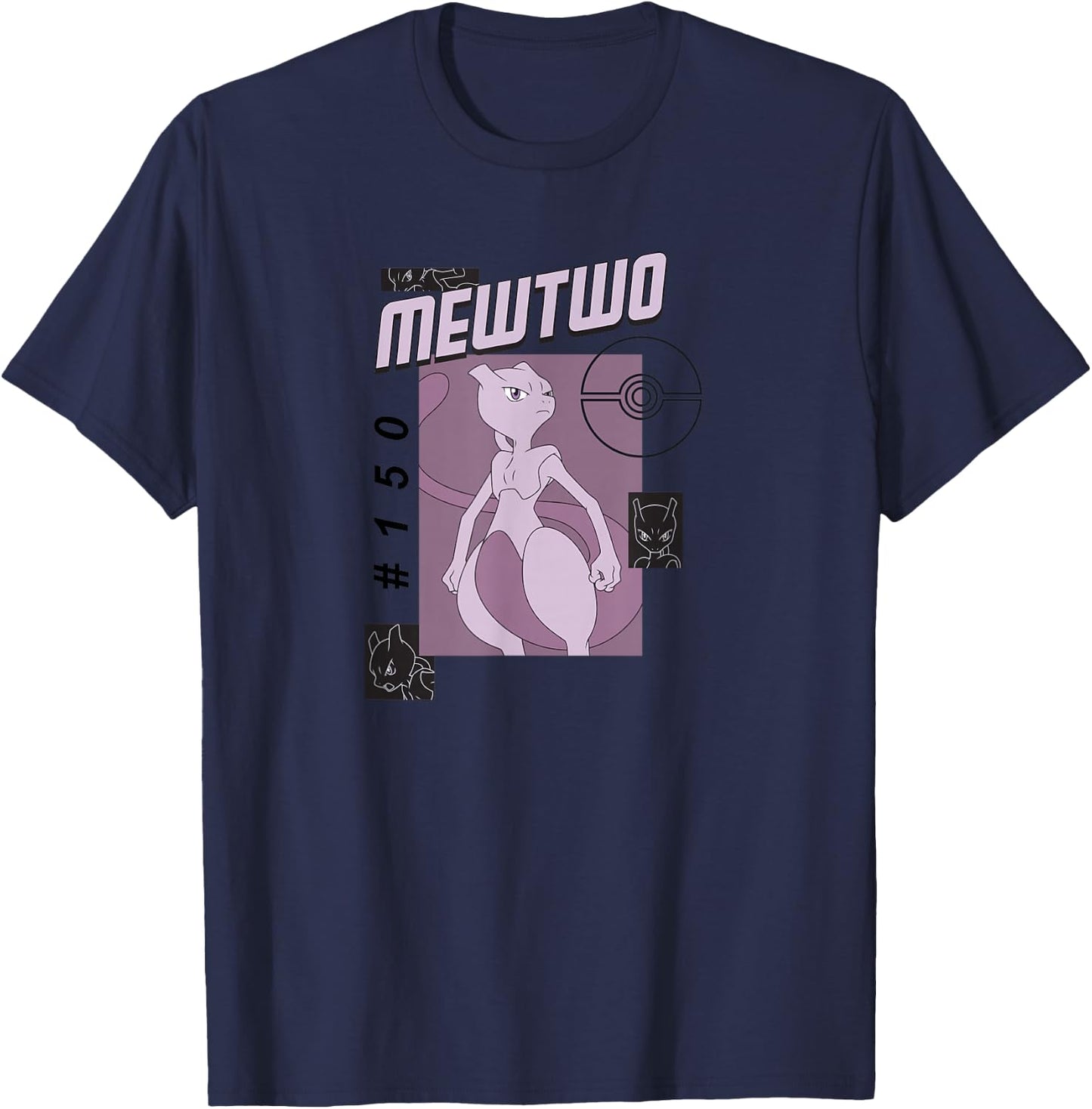 Pokemon Mewtwo #150 T-Shirt - T-Shirt | Navy