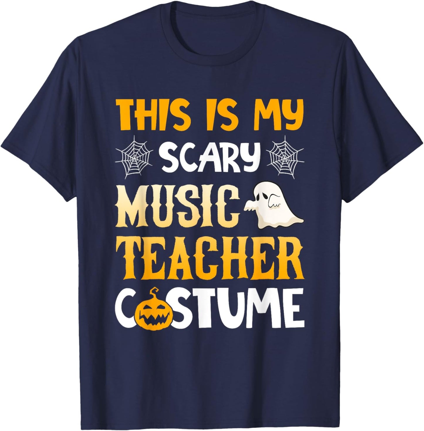 This Is My Scary Music Teacher Halloween Costumes Pajama T-Shirt - T-Shirt | Navy