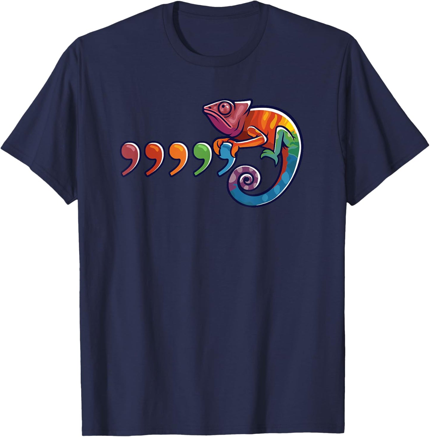 Comma Chameleon Funny 80's Throwback The Original T-Shirt - T-Shirt | Navy