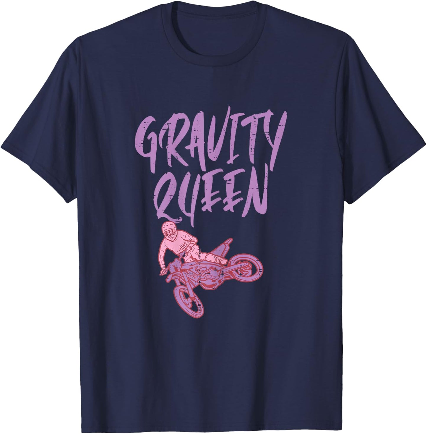 Gravity Queen Dirt Bike Motocross Racing Biker Girls Women T-Shirt - T-Shirt | Navy