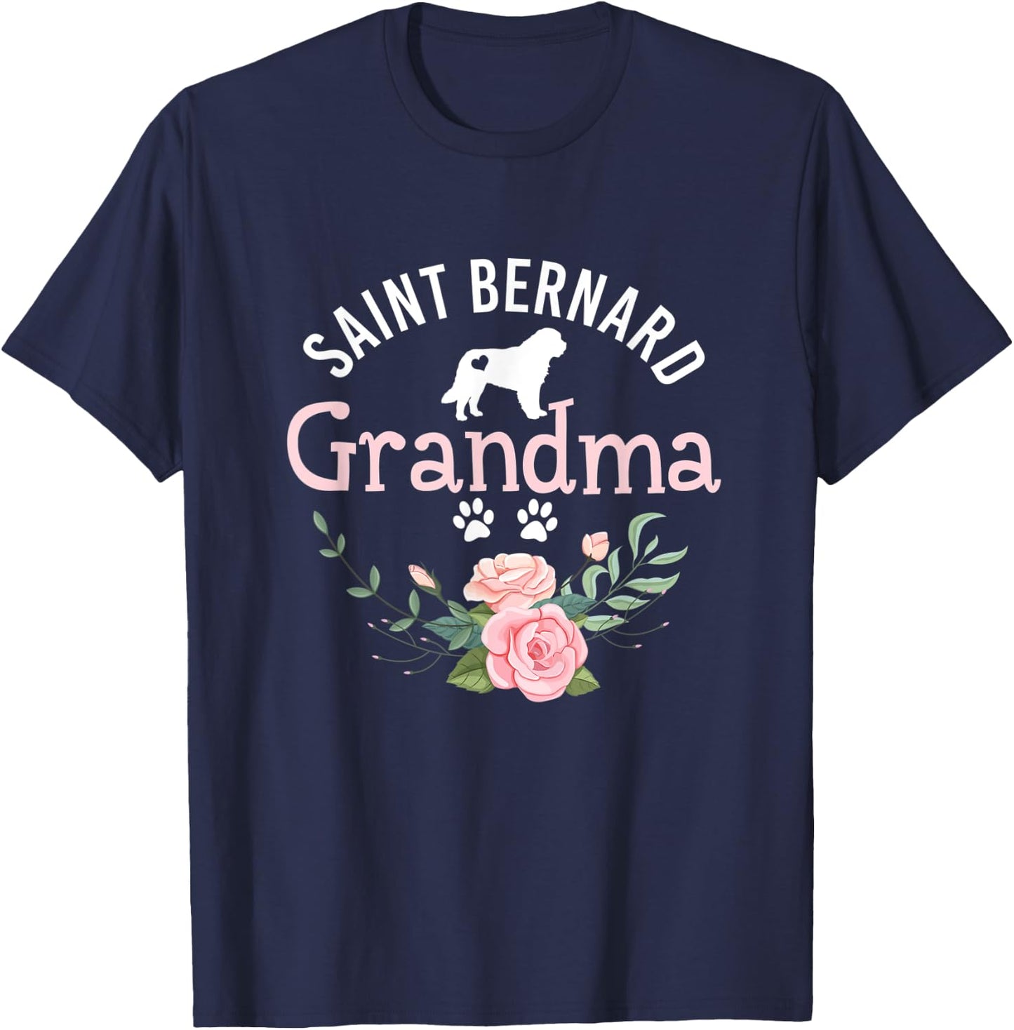 Saint Bernard Grandma Dog Gifts Dog Lover Christmas T-Shirt - T-Shirt | Navy