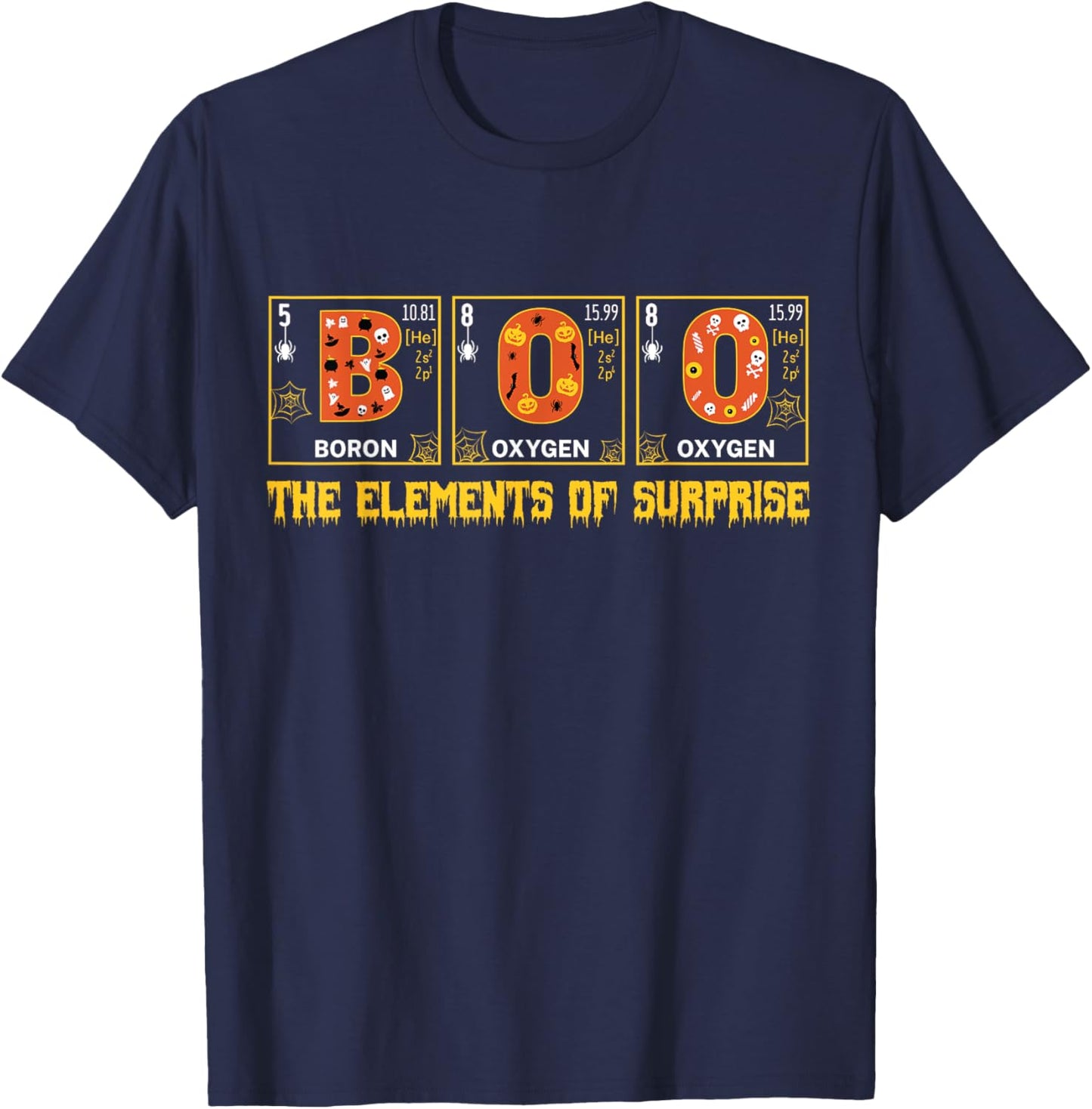 Halloween Boo School Chemistry Nerd Physics Pumpkin Gift T-Shirt - T-Shirt | Navy