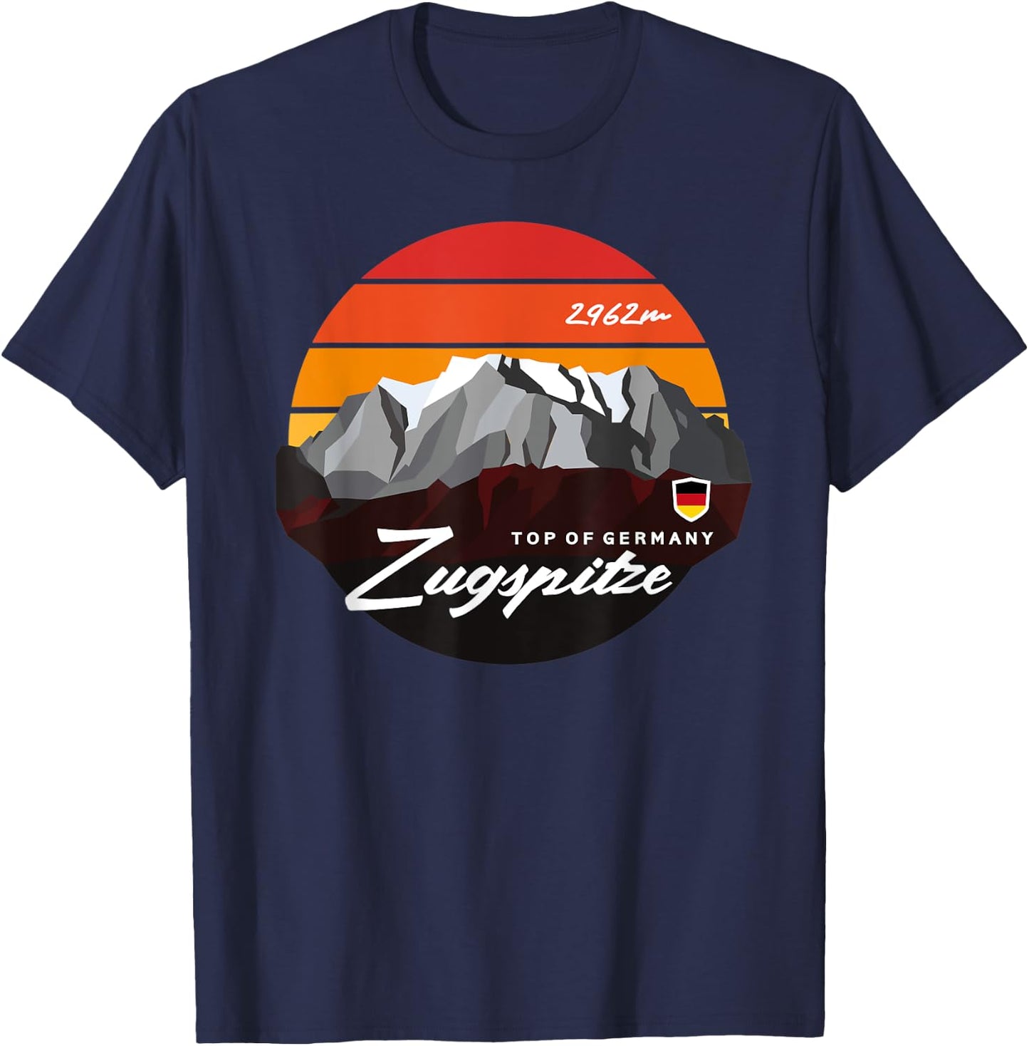 Germany Bavaria Zugspitze German Mountain Summit Souvenir T-Shirt - T-Shirt | Navy