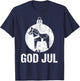 Christmas Scandinavian Dala Horse Ornament God Jul Vintage T-Shirt - T-Shirt | Navy