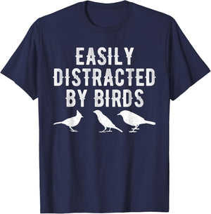 Easily Distracted By Birds T-Shirt - T-Shirt | Navy