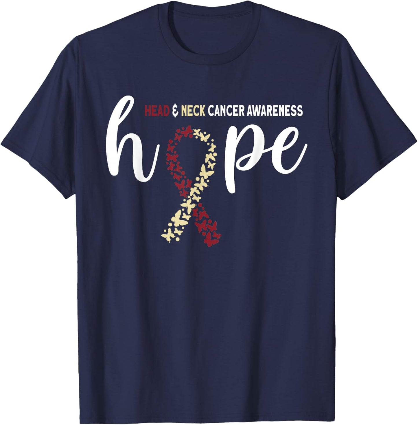 Hope Head And Neck Cancer Awareness T-Shirt - T-Shirt | Navy