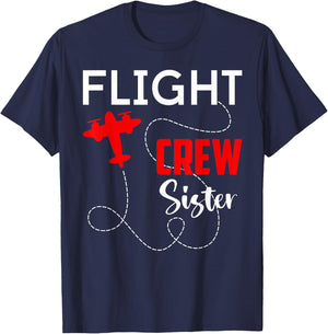 Flight Crew Sister Birthday Squad Pilot Airplane Trip 2026 T-Shirt - T-Shirt | Navy