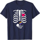Halloween Lesbian Pregnancy Pride Baby Pregnant Skeleton T-Shirt - T-Shirt | Navy