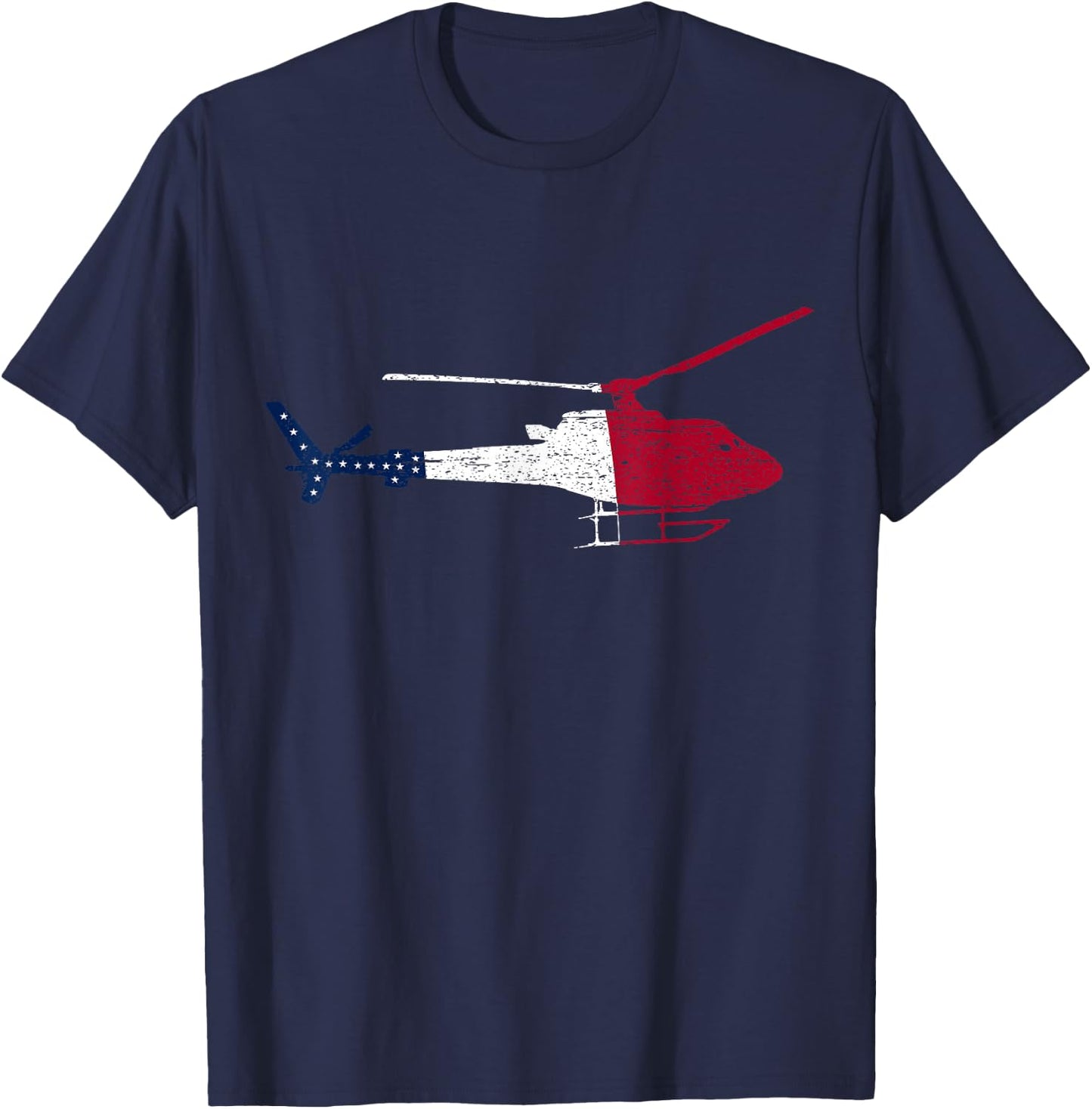Patriotic Bell 407 helicopter American flag T-Shirt - T-Shirt | Navy